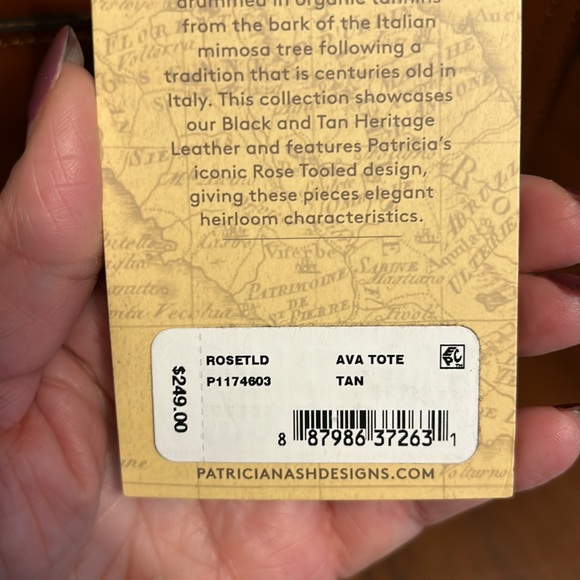 Patricia Nash Ava Tote Rose Tooled Tan NWT Beautiful - Picture 4 of 11